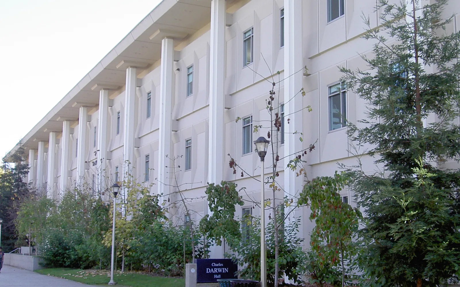 North side of Charles Darwin Hall on the Sonoma State University campus in Rohnert Park, California